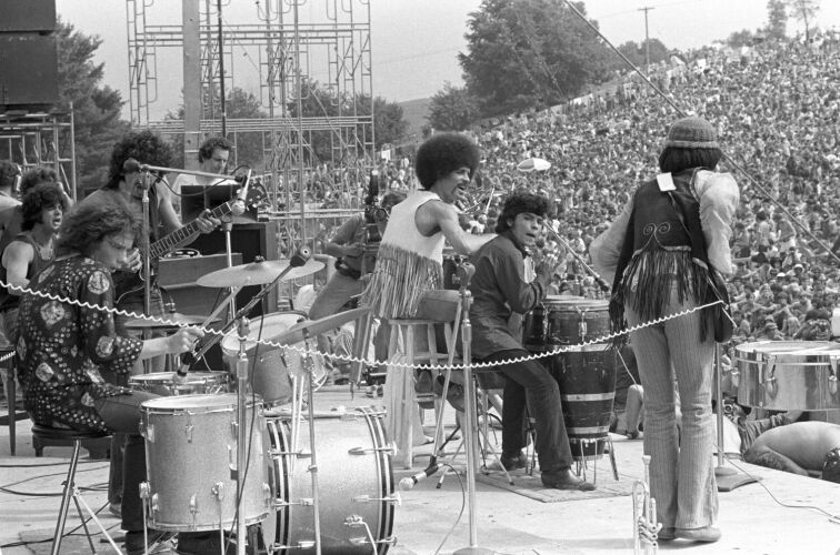 BW_WS095: Carlos Santana and band on Stage at Woodstock Music & Art Fair 