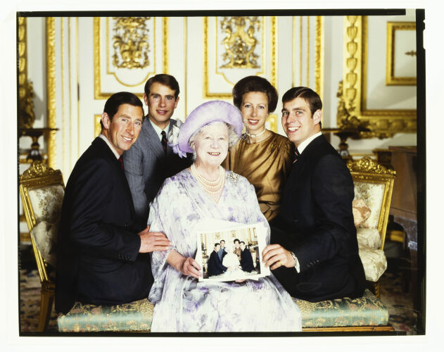 NP04D3_055A: Queen Mother and her grandchildren