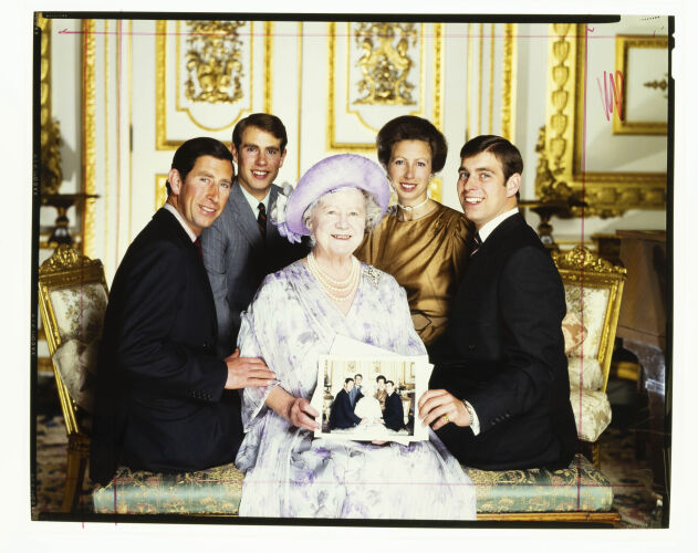 NP04D3_055B: Queen Mother and her grandchildren