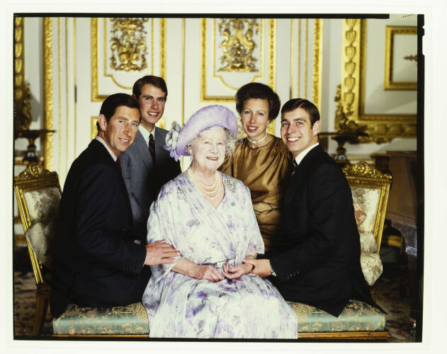 NP04D3_055E: Queen Mother and her grandchildren