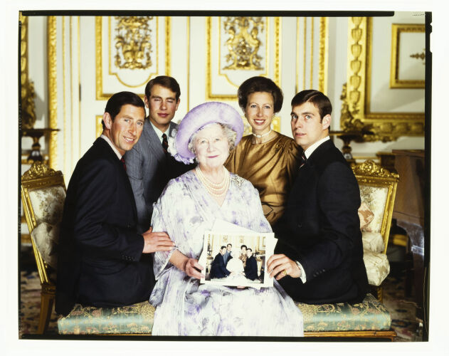 NP04D3_055J: Queen Mother and her grandchildren