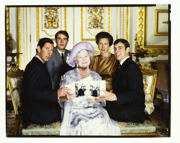 NP04D3_055K: Queen Mother and her grandchildren