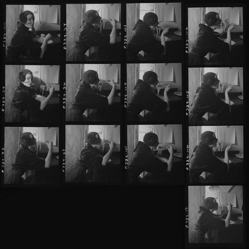 NP_NP05E2_1950_017A: Wenda eating Spaghetti