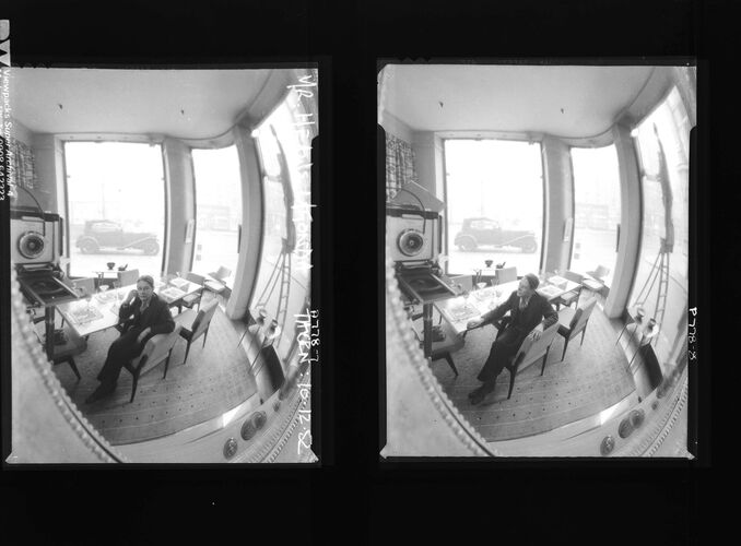 NP_NP05E3_1952_115: 1950s Vogue, Mr Heals Lagonda