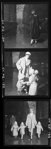 NP_NP05E3_1954_017: A Cheerful Crowd Go Out in Dirty Weather