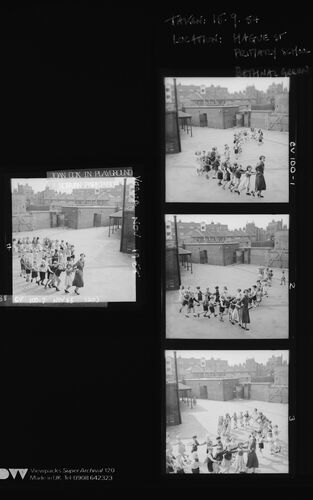 NP_NP05E3_1955_004: Joan Cox in Playground