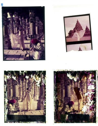 NP_NP09F2_1956_005: The Pillars of Quwwat- Ul-Islam Mosque at dusk