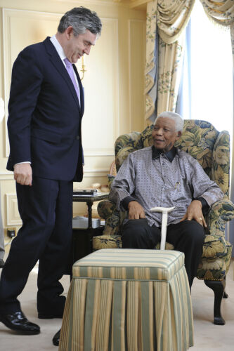 TON_NM005: Nelson Mandela and Gordon Brown, London 2008.